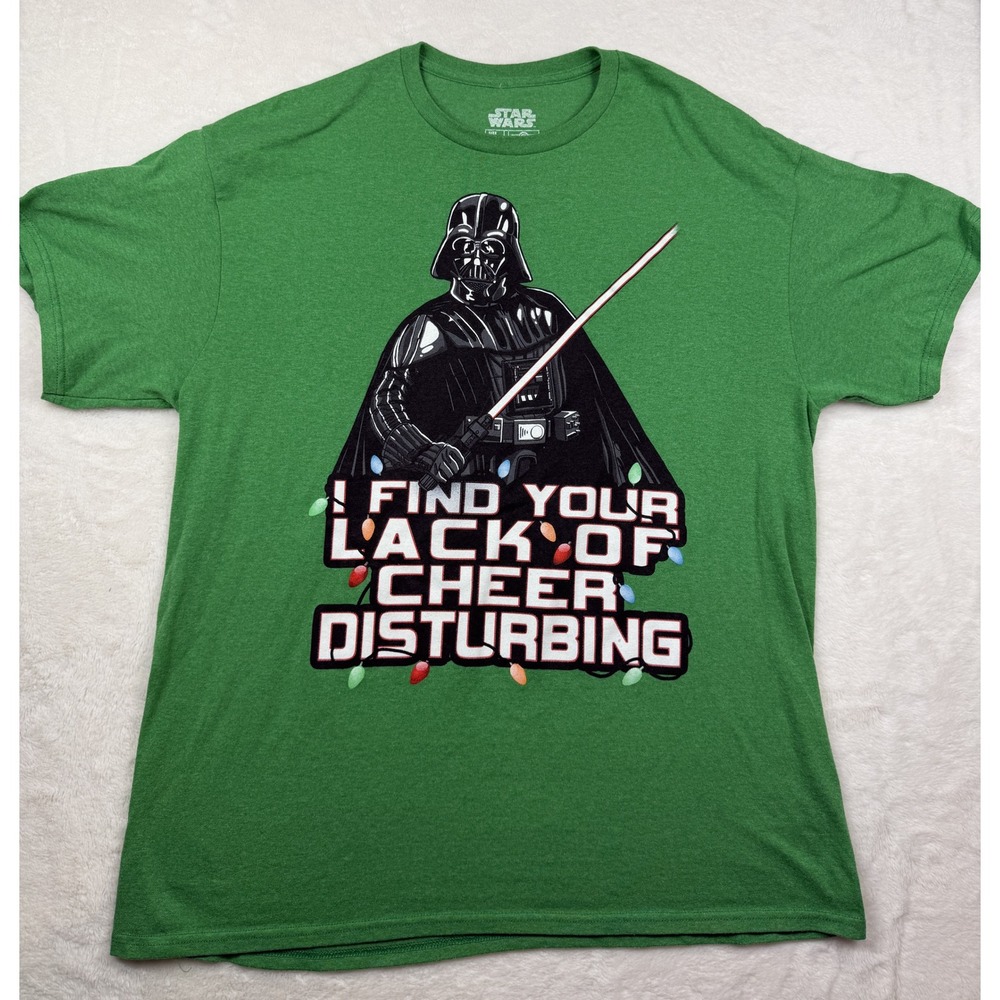 Star Wars Darth Vader Christmas T-Shirt Mad Engine Green Lack of Cheer XL